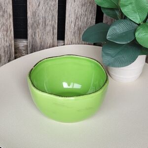 Overandback Lime Green Handpainted Ceramic Bowl